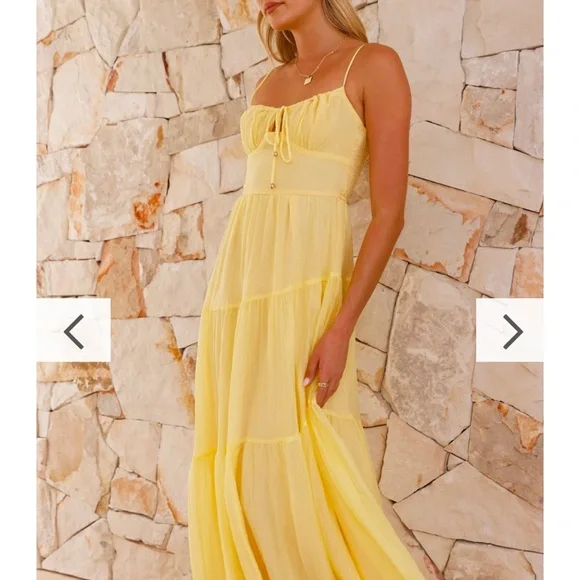 Cove Maxi Dress - Yellow NWT US SIZE 4 (AUS 8) - Picture 2 of 5